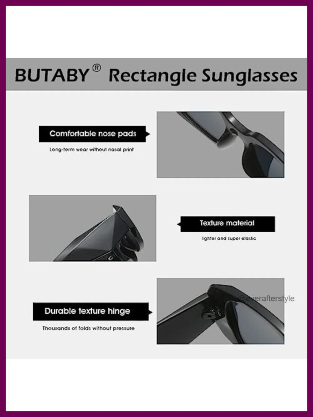 Retro Rectangle Sunglasses for Women Men Vintage Square Frame UV400 Protection
